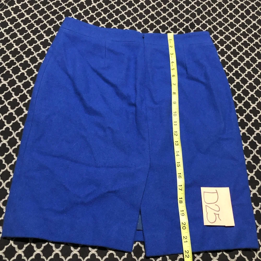 J.Crew No. 2 Pencil Blue Skirt Womens Sz 8 Office Career D25 Wool Blend 46575